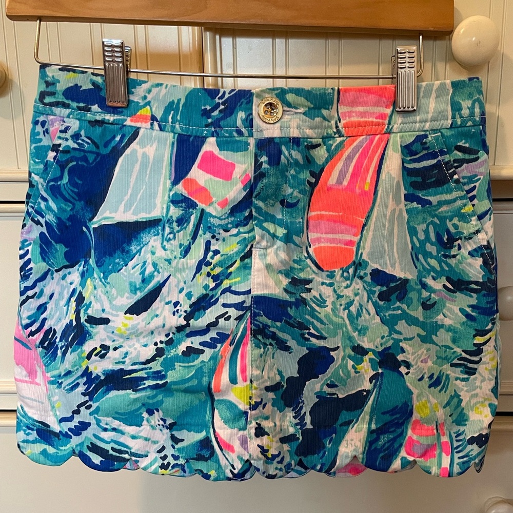 Lilly Pulitzer Scalloped Sailboat Skirt
